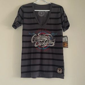 NWT Woman’s Affliction V neck bedazzled Tshirt XL